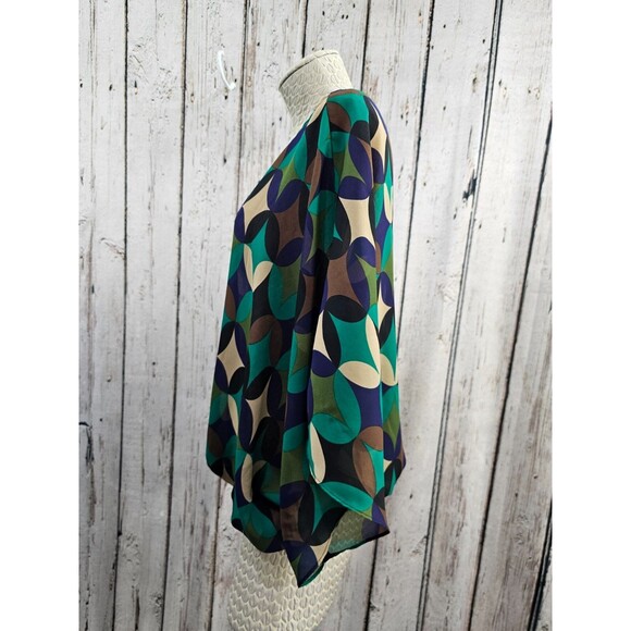 ALK Women's M Annalee + Hope Multicolor Short Sleeve Blouson Shirt Blouse Top - Picture 6 of 9